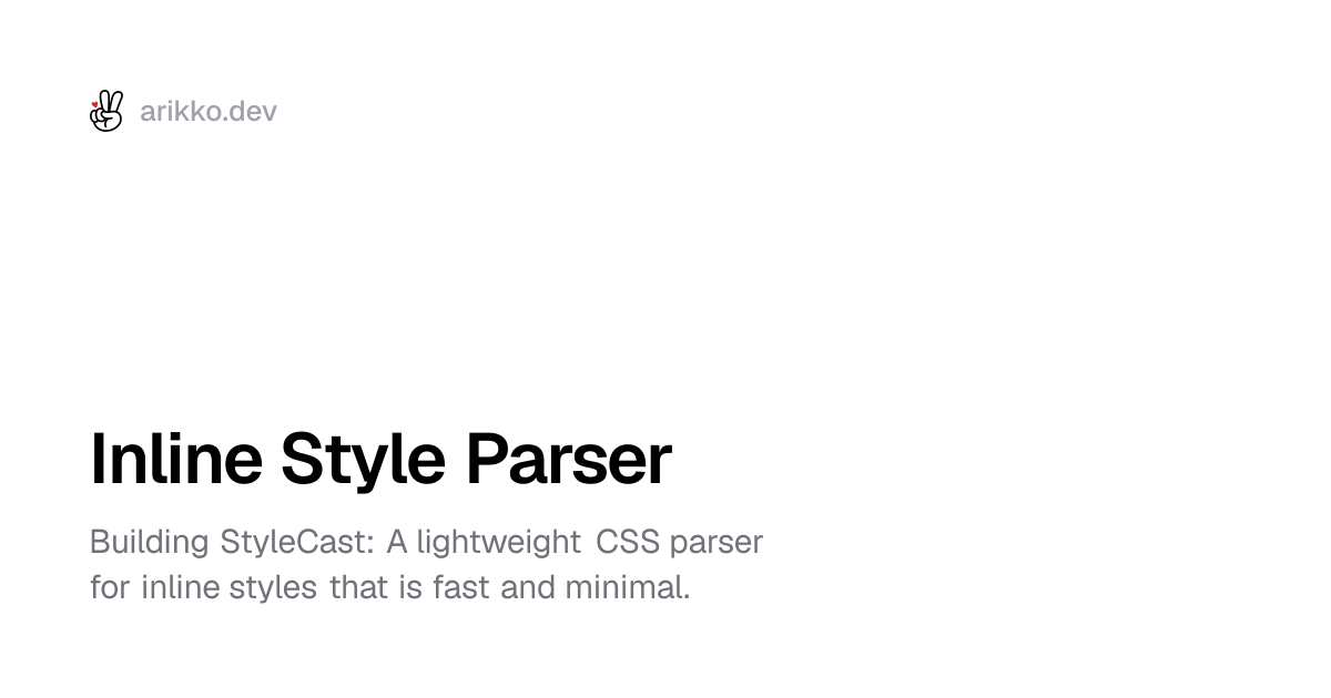 Inline Style Parser | Arik Chakma